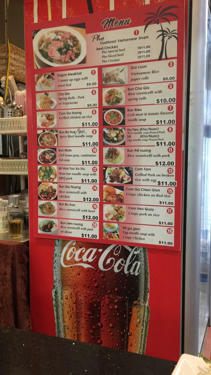 Menu, T's Vietnamese Classics