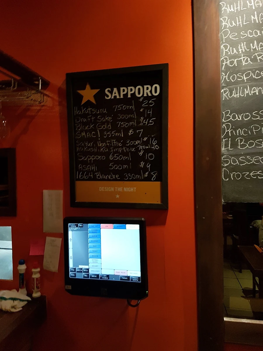 Menu, Temaki Sushi Bar