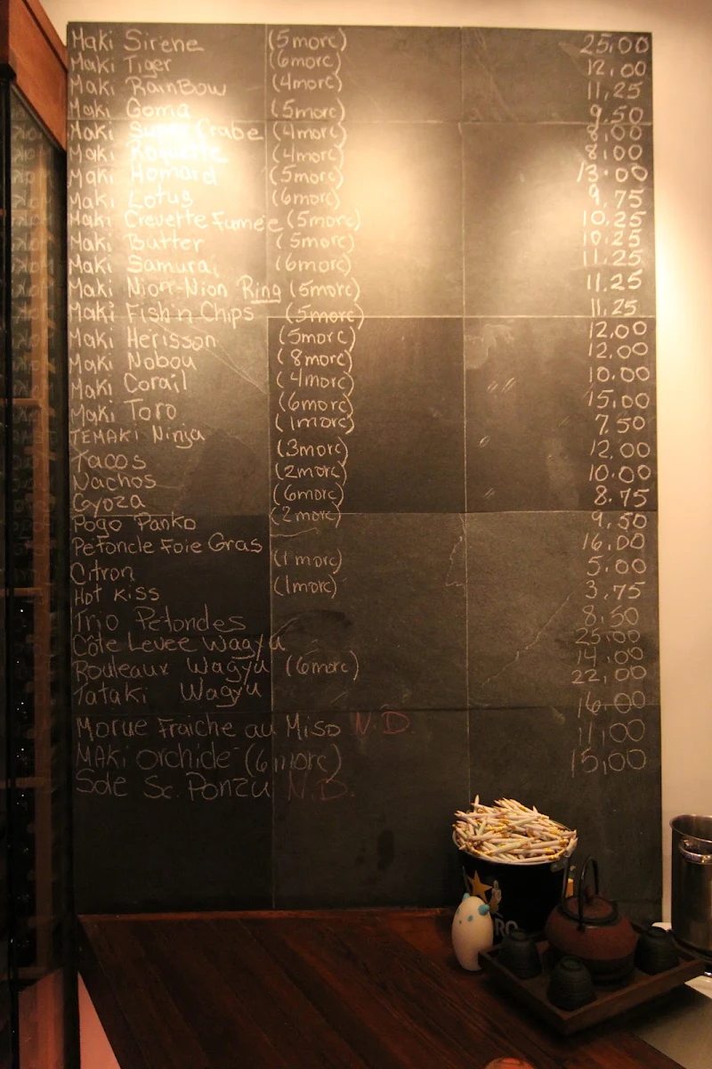 Menu, Temaki Sushi Bar