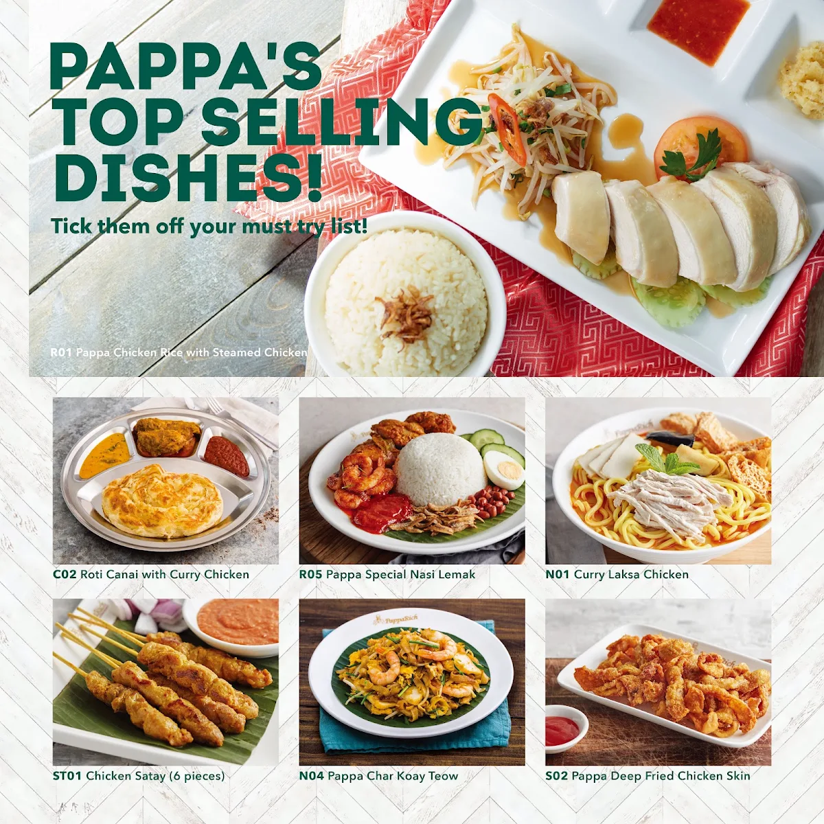 Menu, PappaRich Parramatta