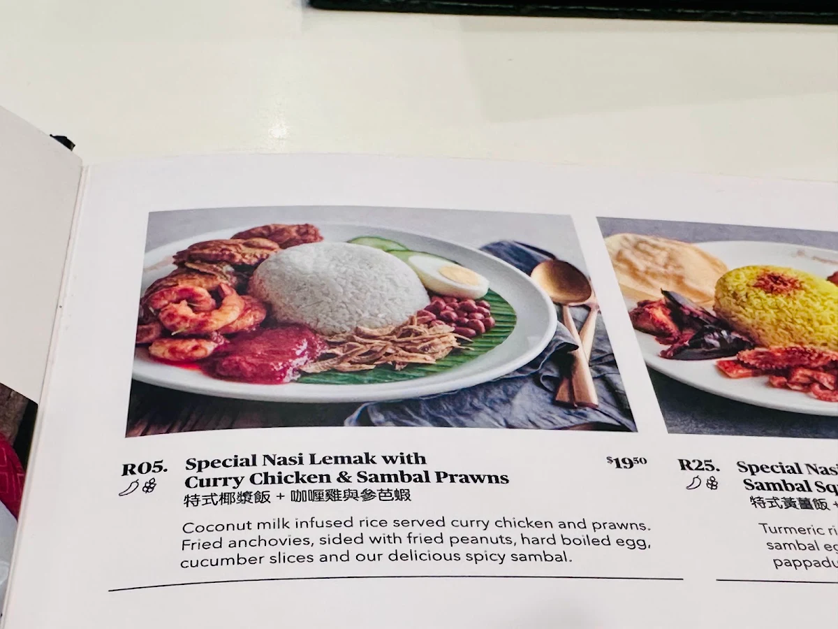 Menu, PappaRich Parramatta