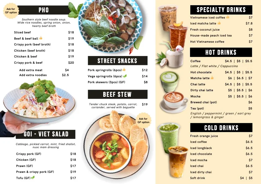 Menu, Hochi Mini