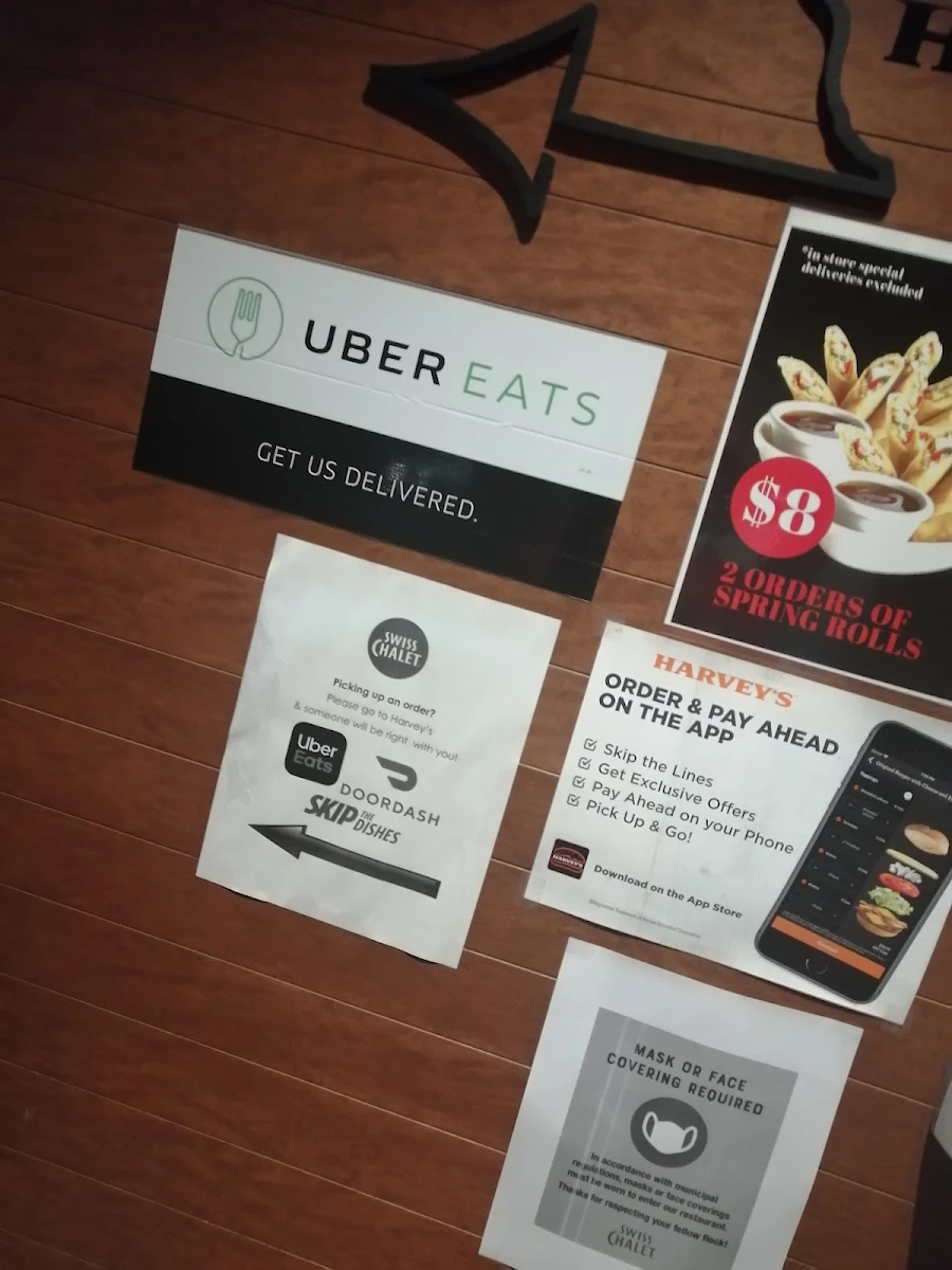 Menu, Harvey's