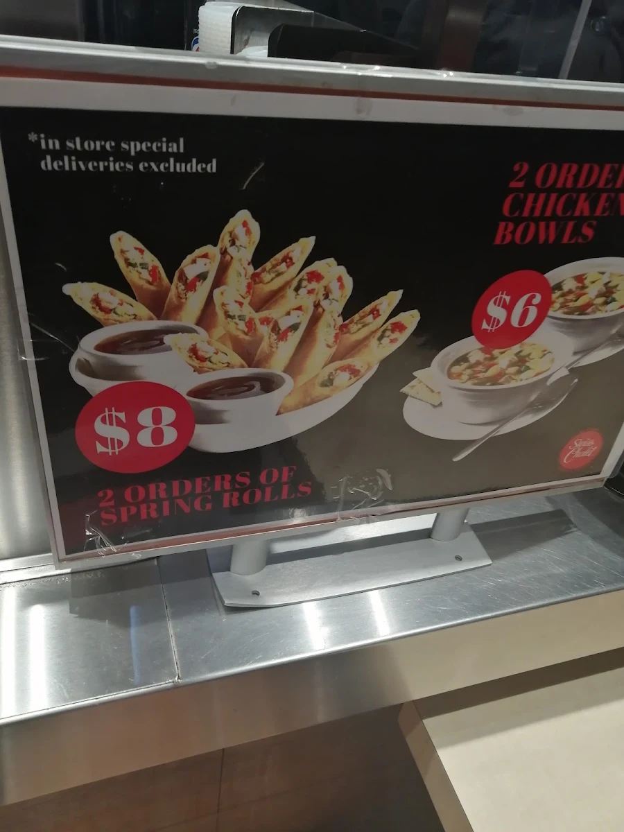 Menu, Harvey's