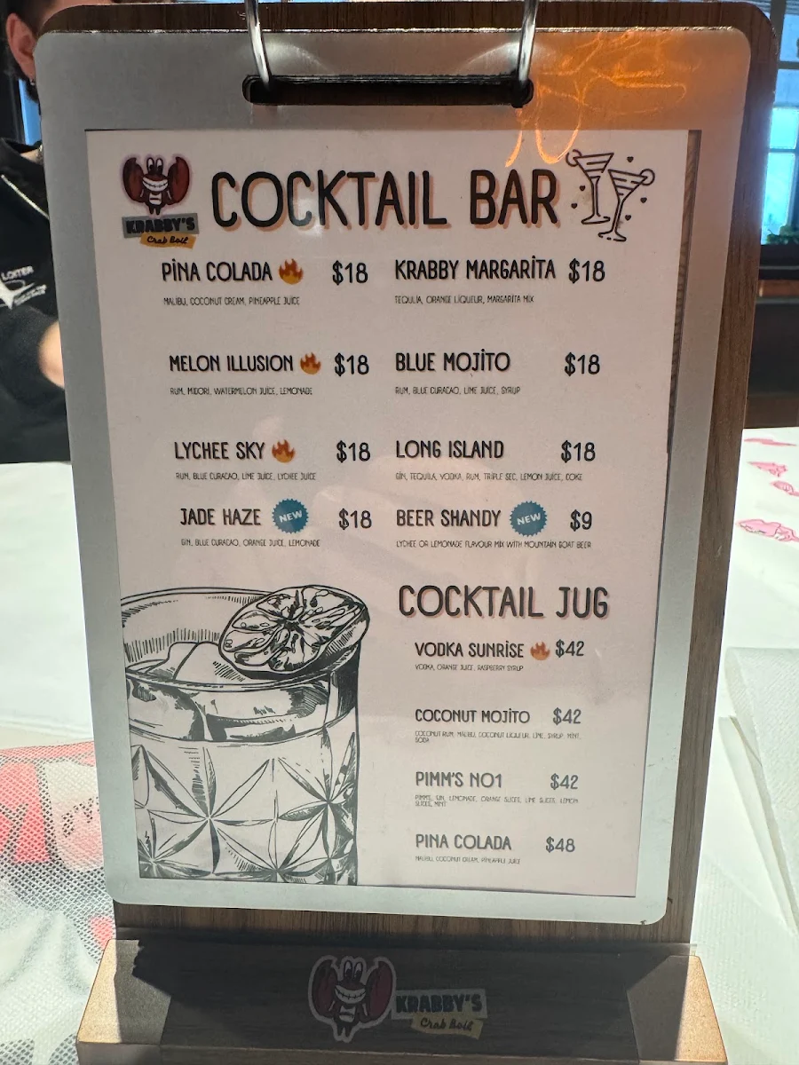 Menu, KRABBY'S CRAB BOIL