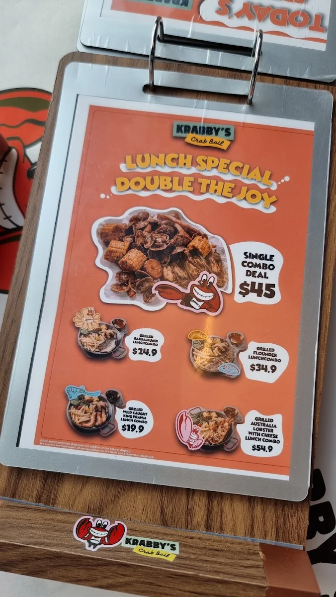 Menu, KRABBY'S CRAB BOIL