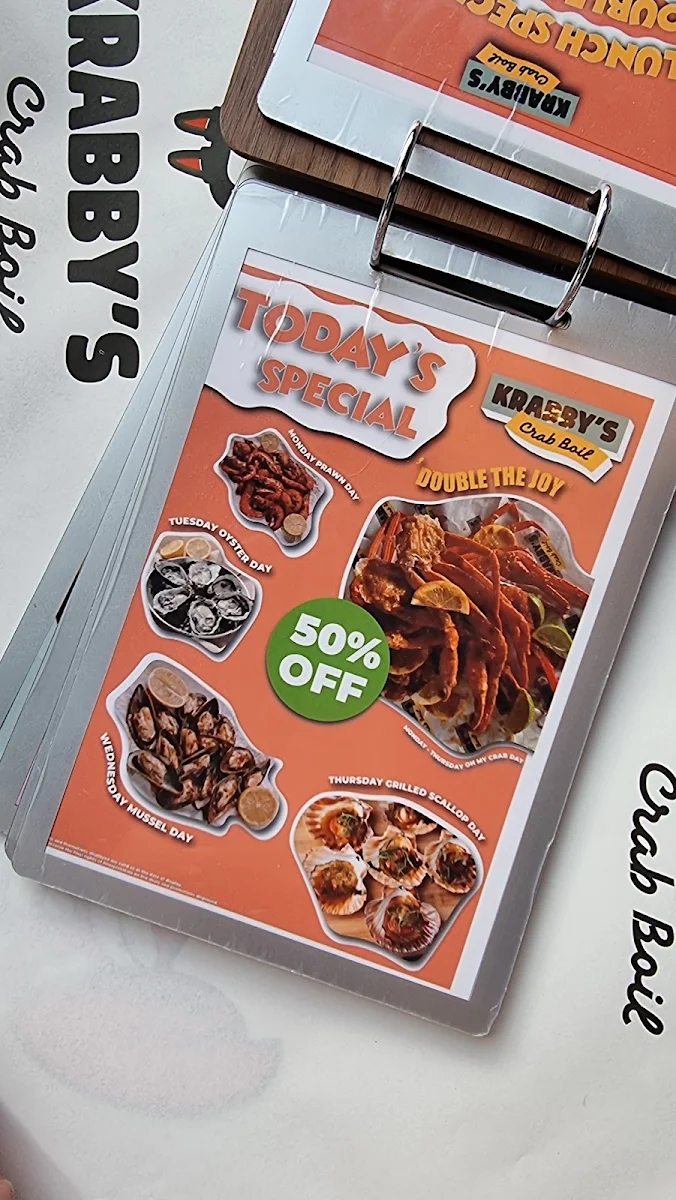 Menu, KRABBY'S CRAB BOIL