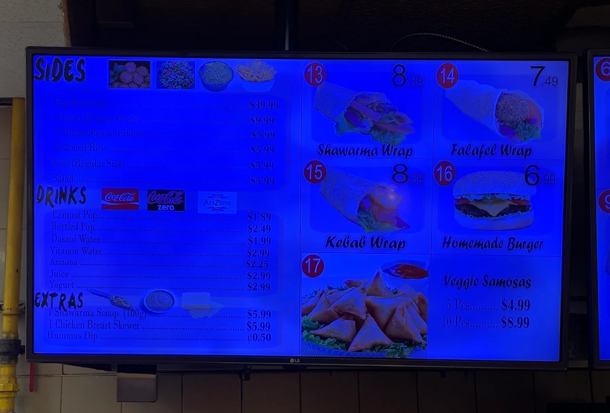 Menu, Amazing Shawarma Restaurant