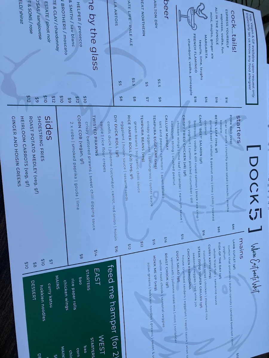 Menu, Dock 5