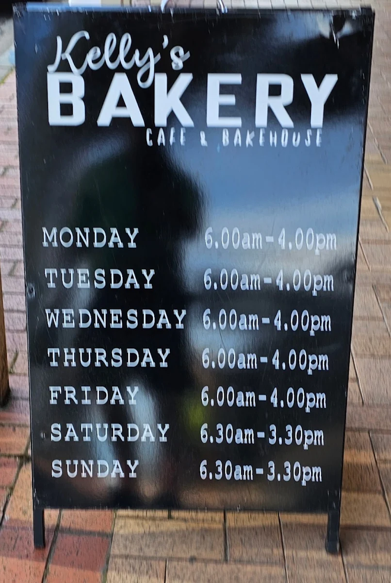 Menu, Kelly's Bakery, Cafe & Bakehouse