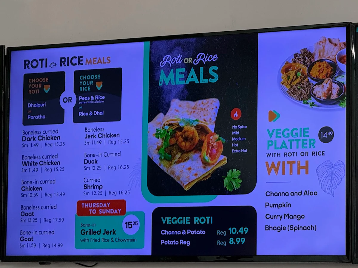 Menu, Lena's Roti & Doubles