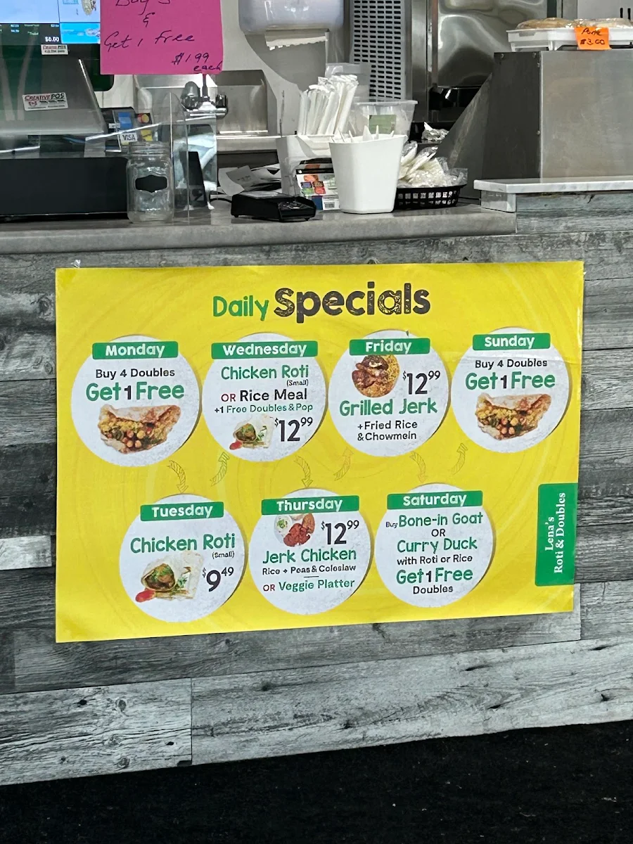 Menu, Lena's Roti & Doubles