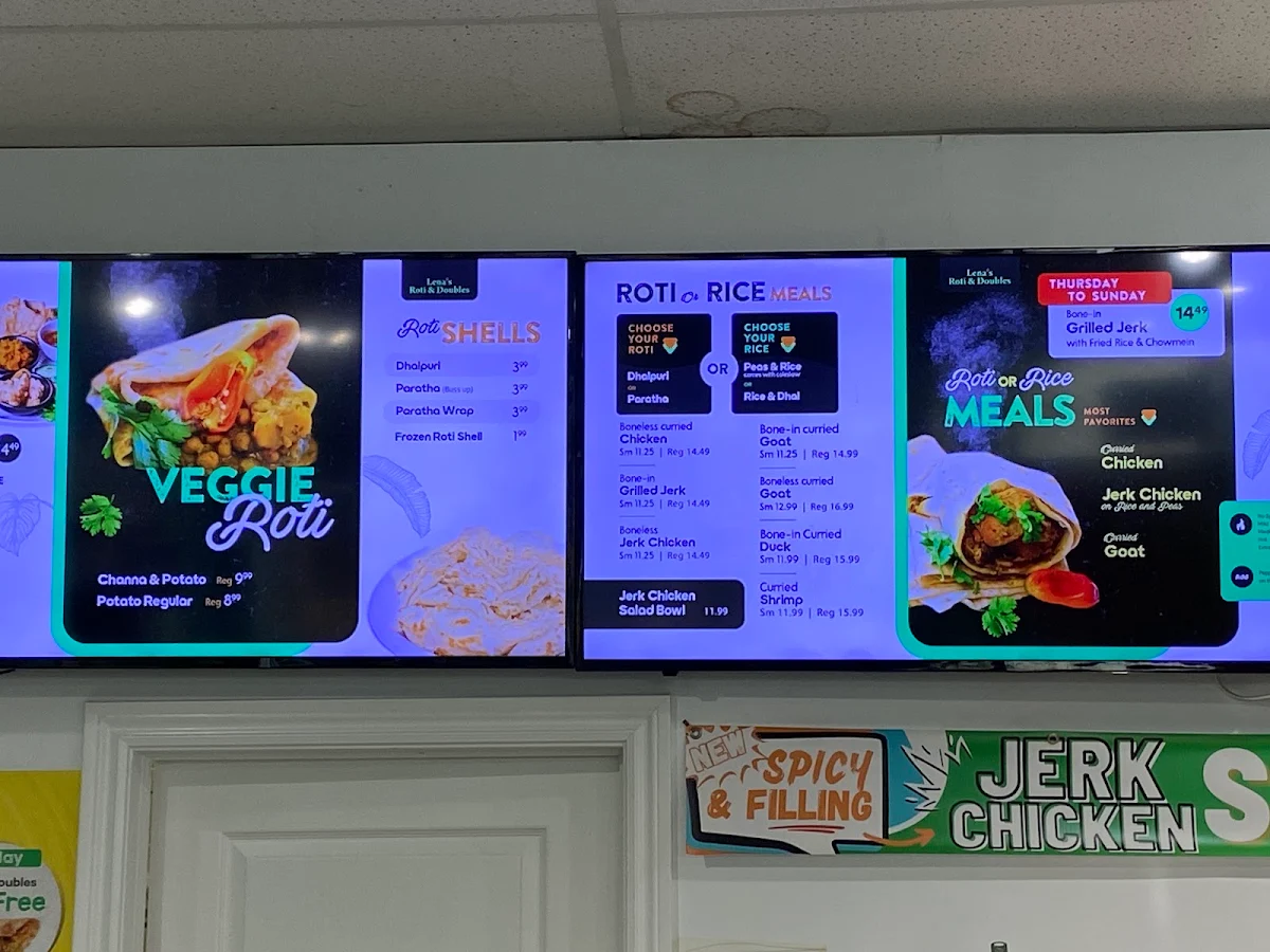 Menu, Lena's Roti & Doubles