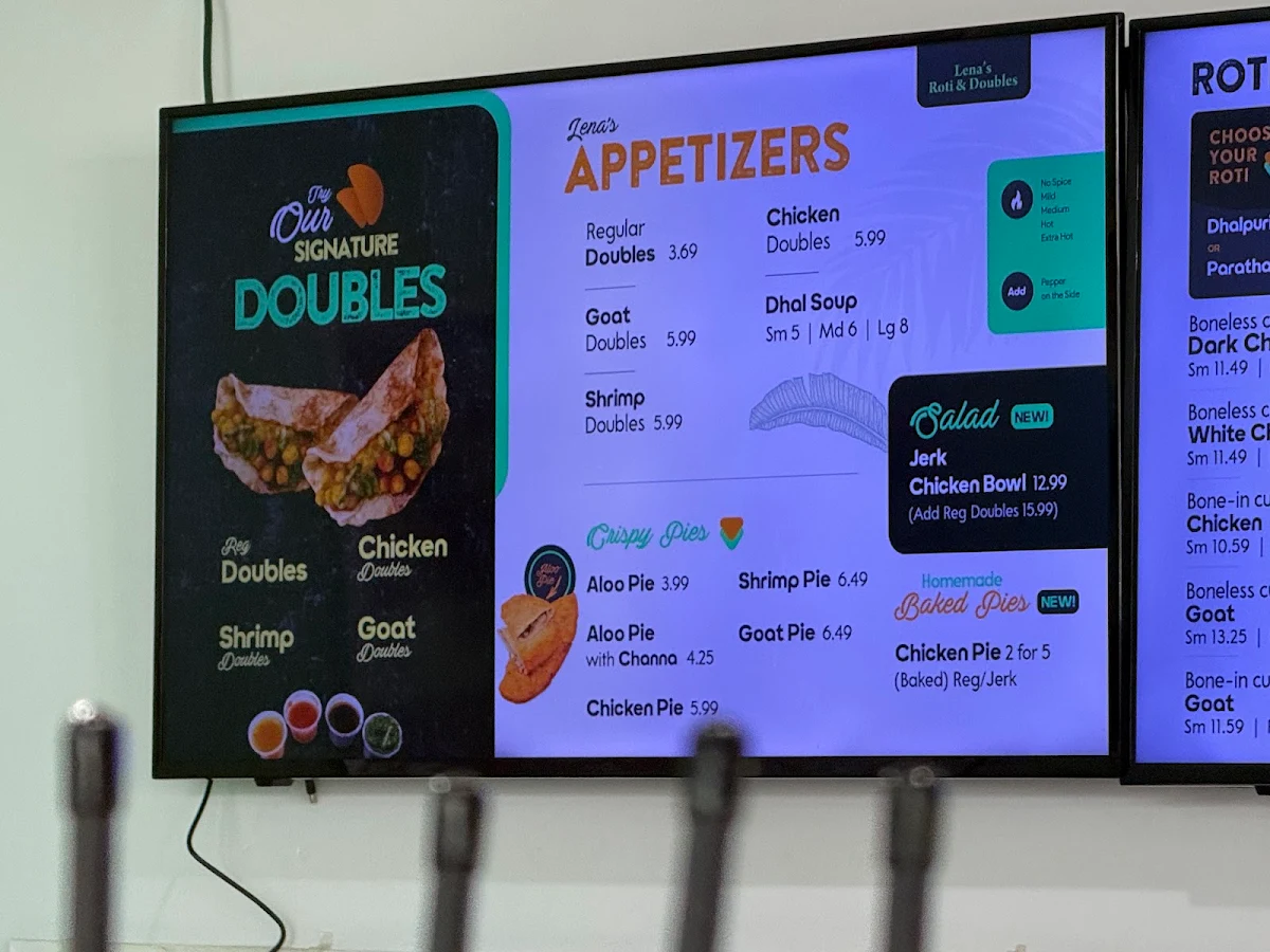 Menu, Lena's Roti & Doubles