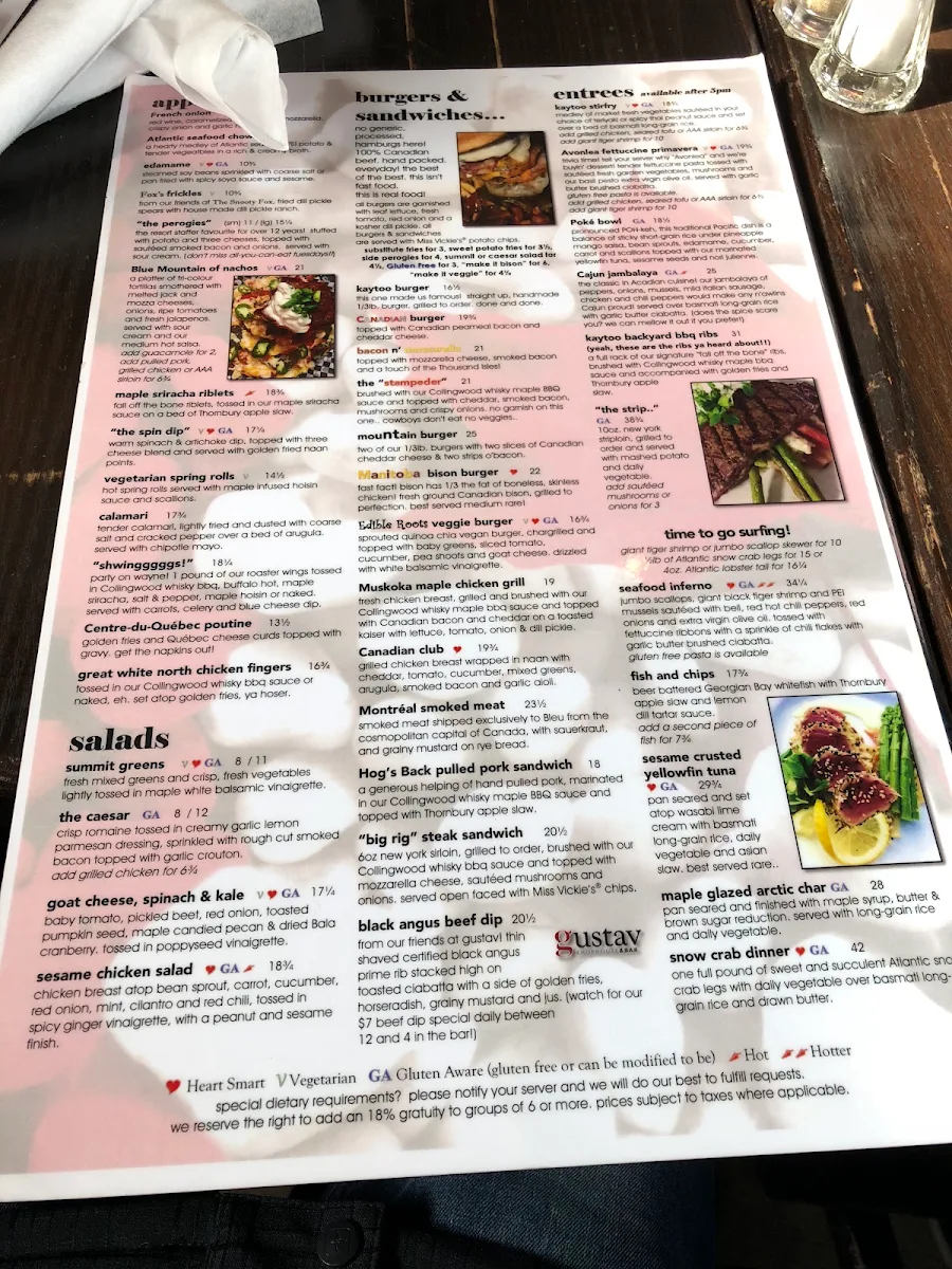 Menu, Kaytoo Restaurant & Bar