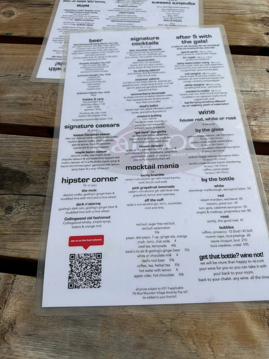 Menu, Kaytoo Restaurant & Bar