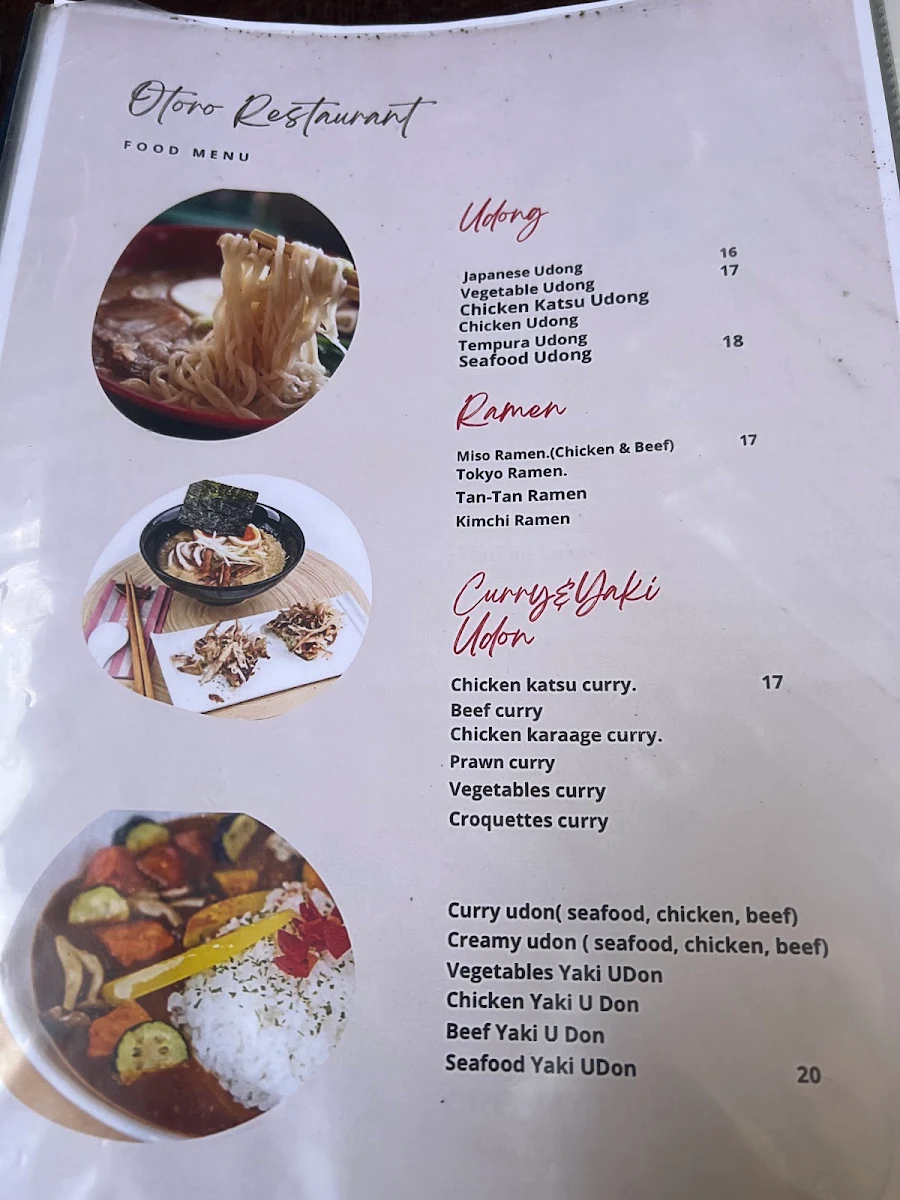Menu, Otoro Marrickville