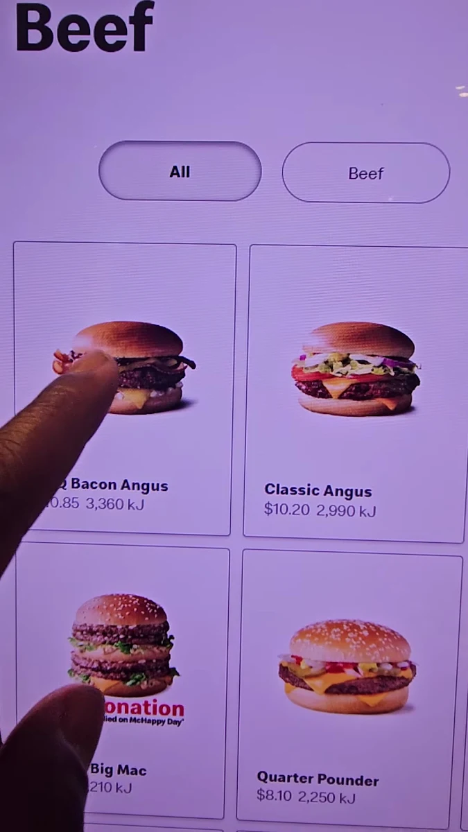 Menu, McDonald's Plaza Metro George St