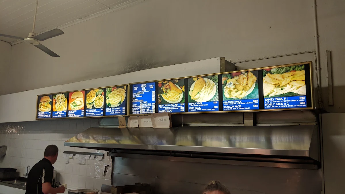 Menu, Blue Pacific Fish & Chips