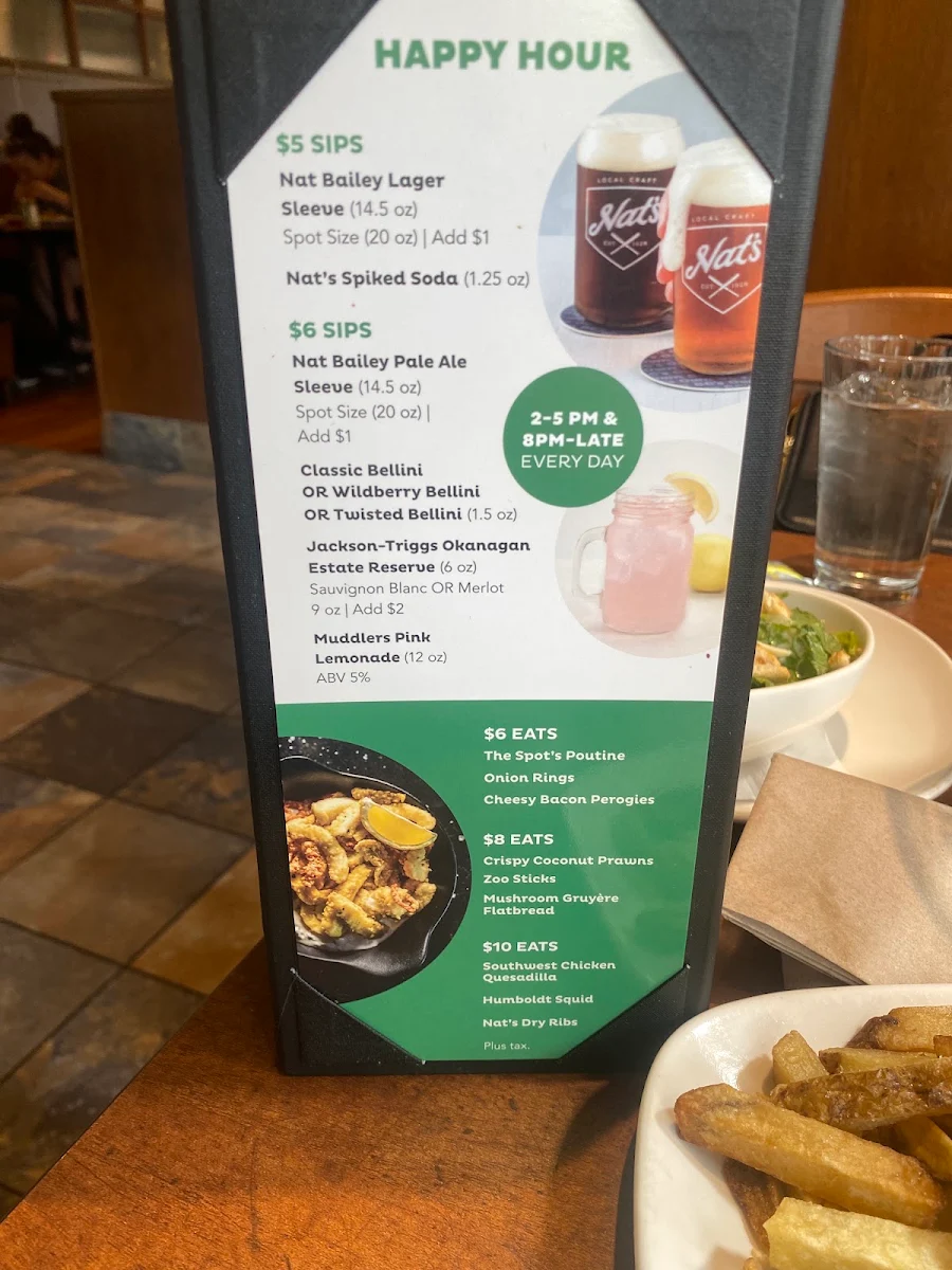 Menu, White Spot Coquitlam