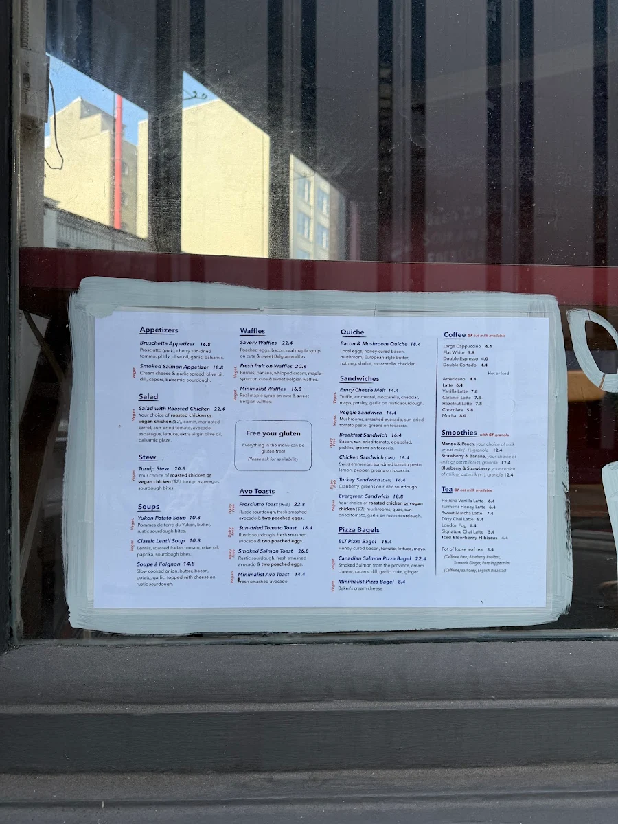 Menu, Stega Eatery