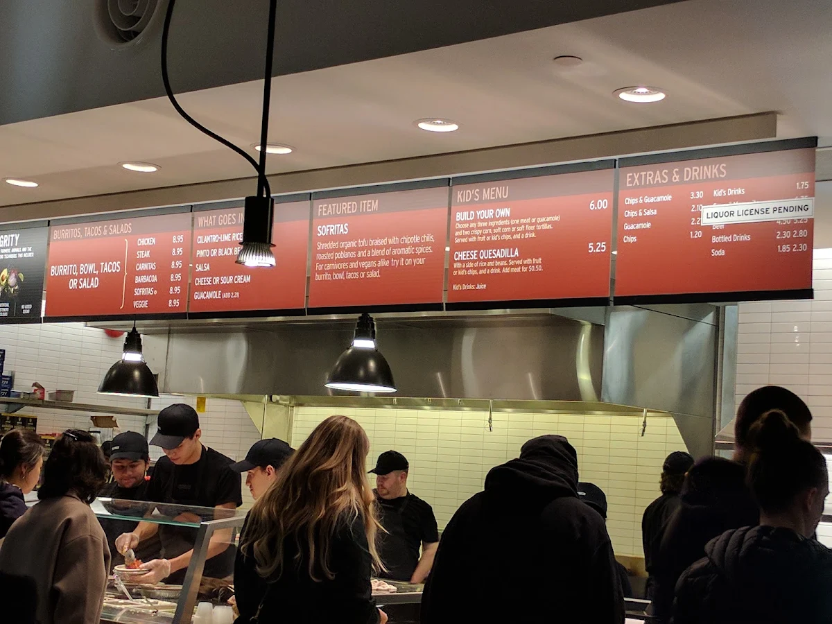 Menu, Chipotle Mexican Grill