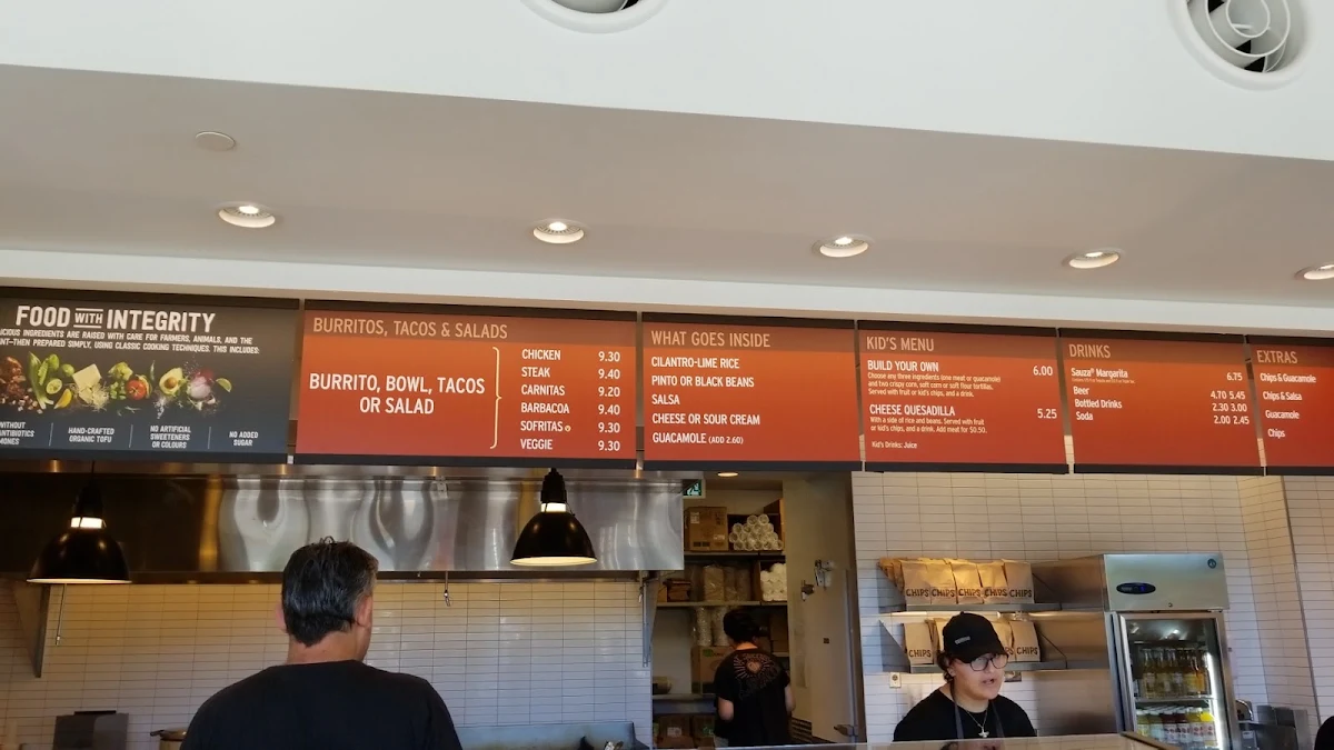 Menu, Chipotle Mexican Grill