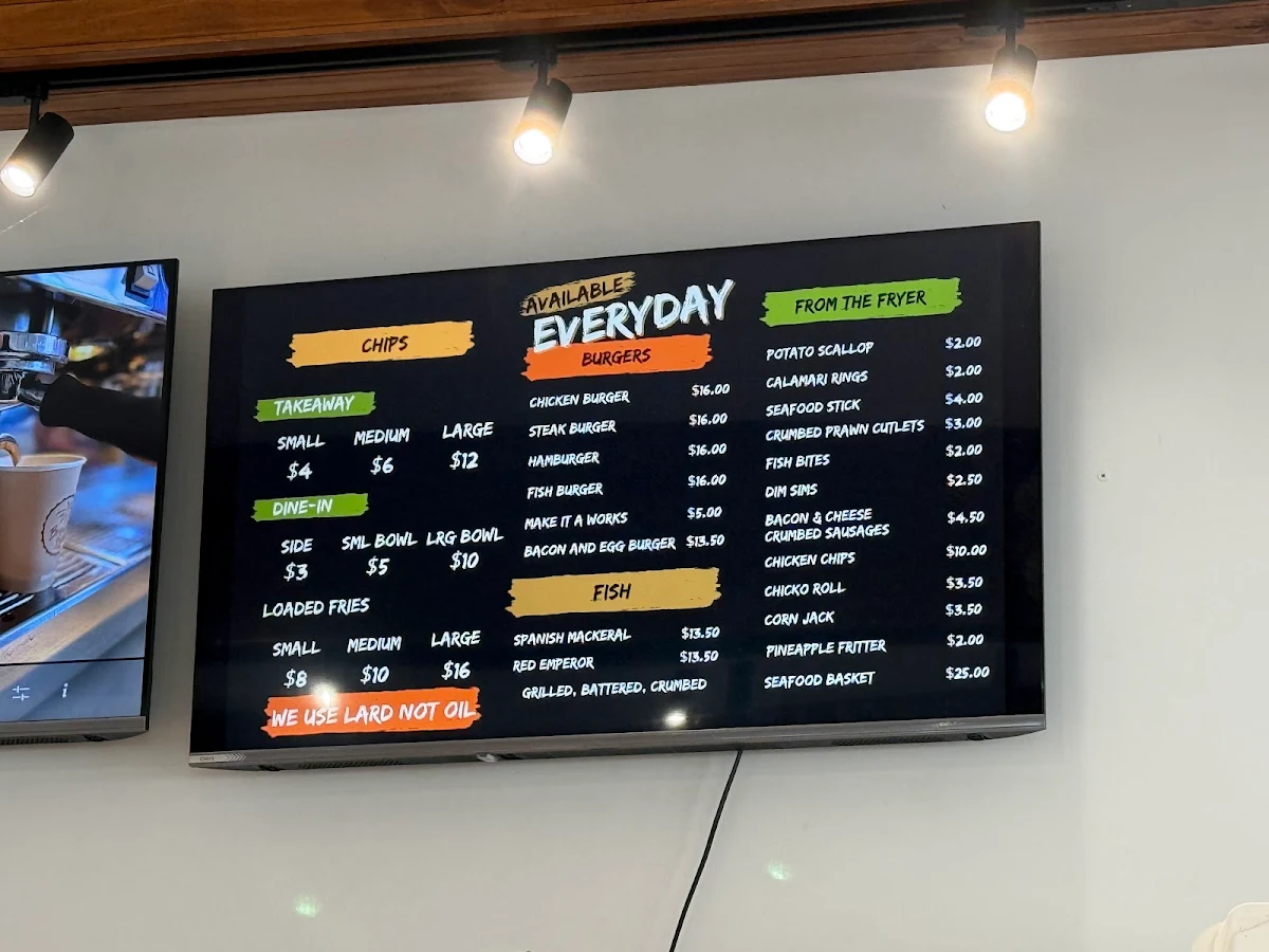 Menu, Brews & Bites Beachside Cafe