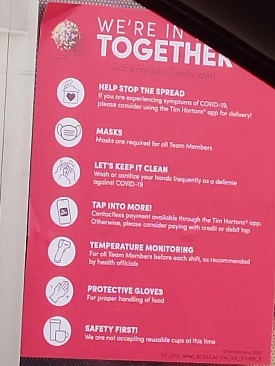 Menu, Tim Hortons