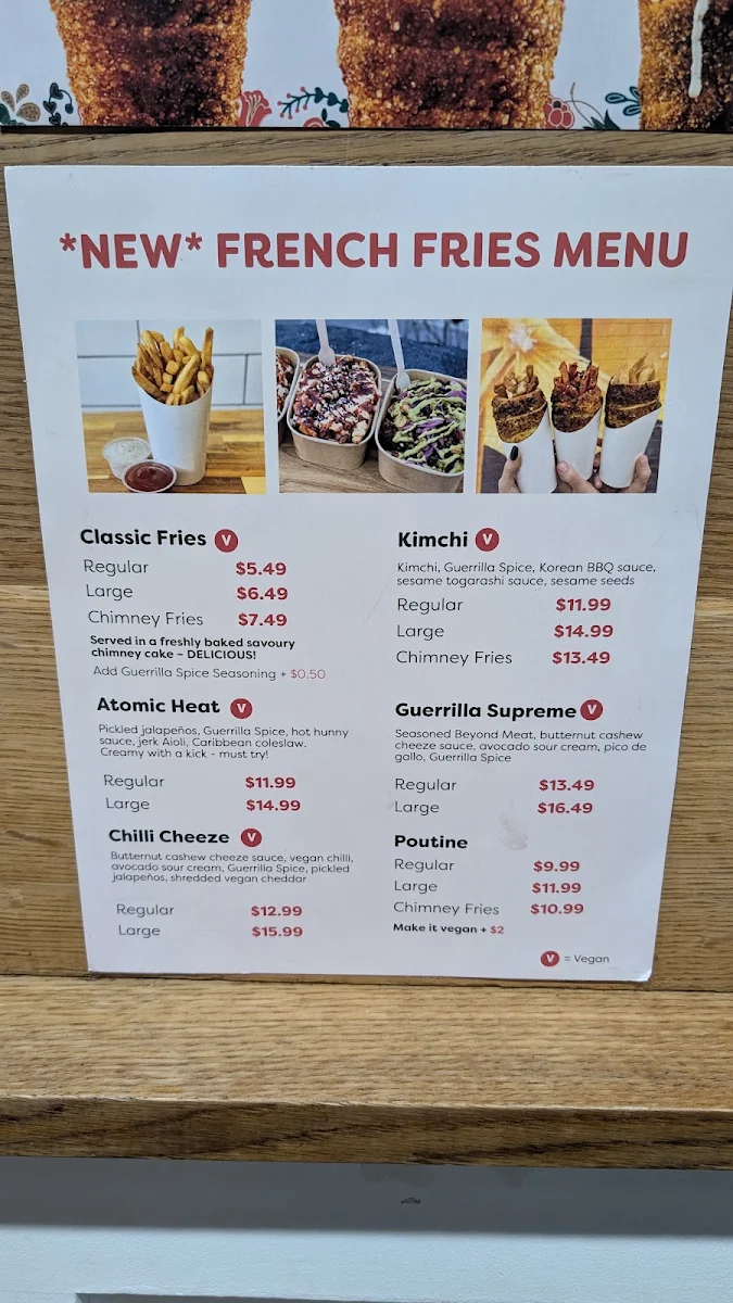 Menu, Happy Taco (located inside Eva's Original)
