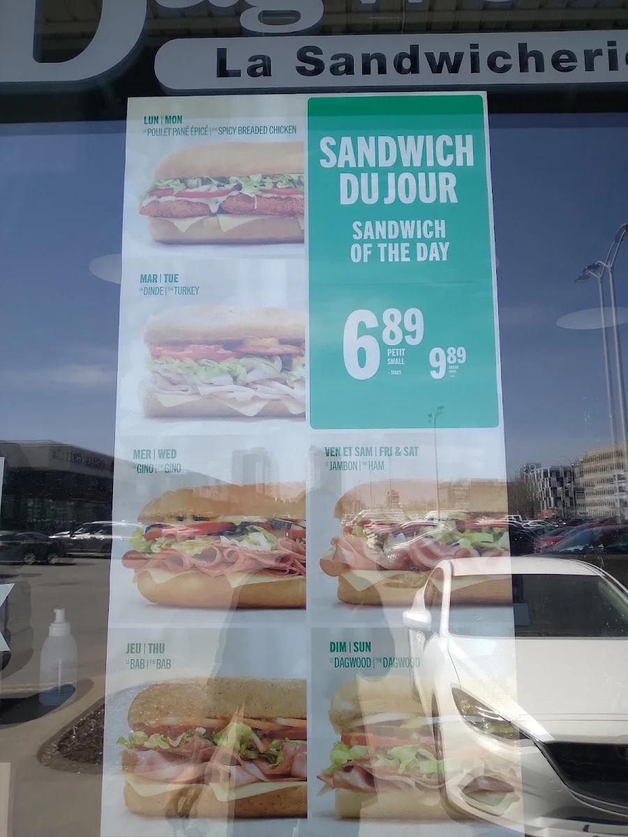 Menu, Dagwoods La Sandwicherie