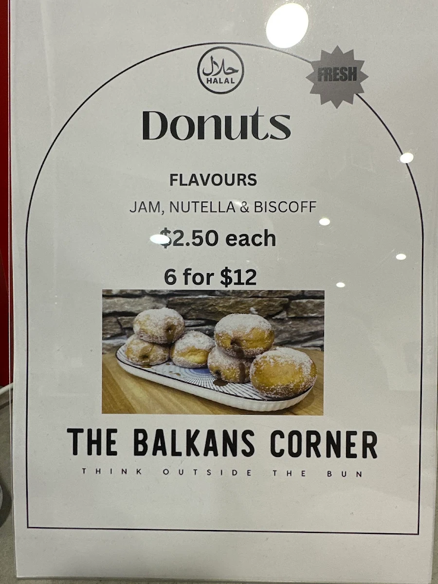 Menu, The Balkans Corner