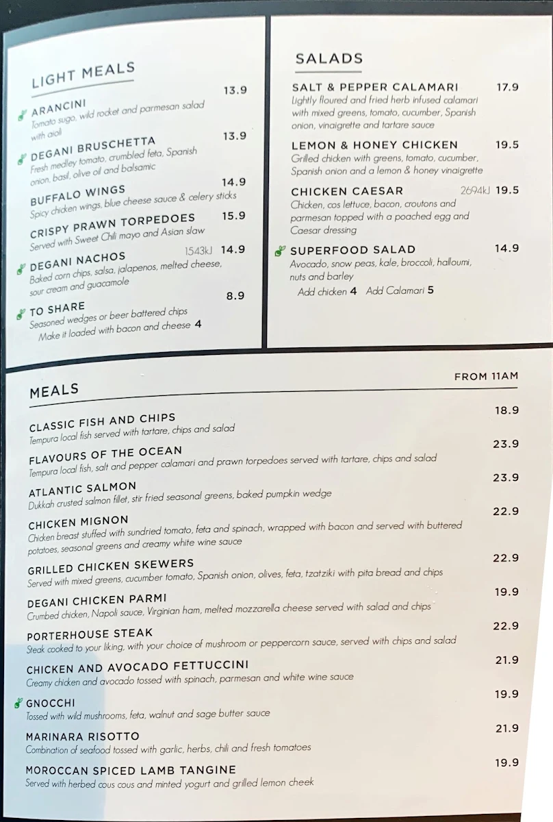 Menu, Degani Mernda Junction