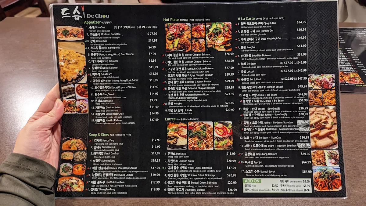 Menu, De Chou
