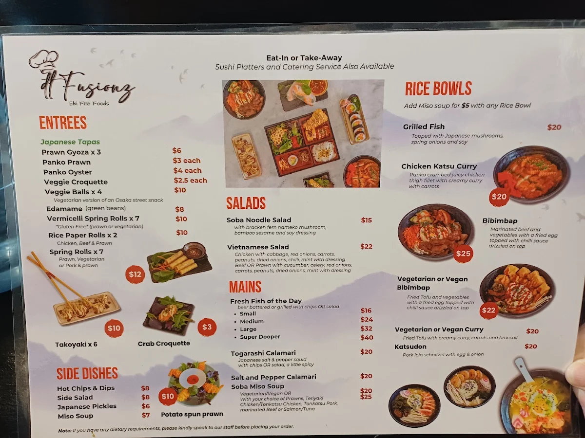 Menu, Ebi Fine Foods