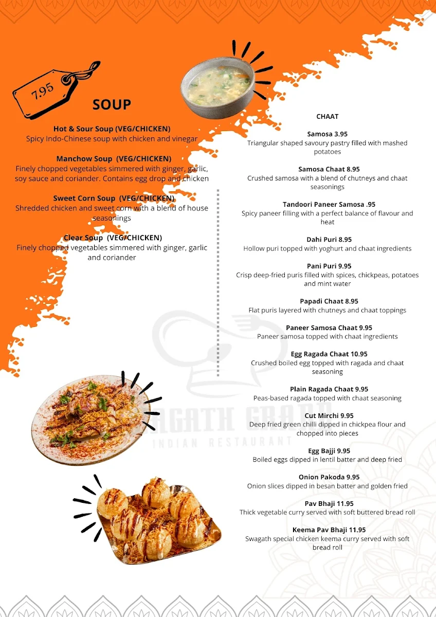 Menu, Swagath Grand Epping