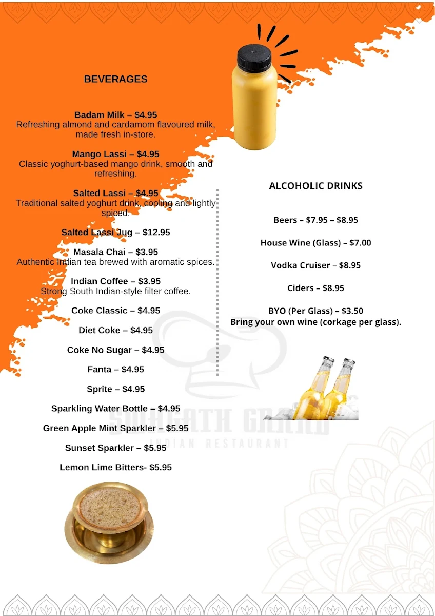 Menu, Swagath Grand Epping