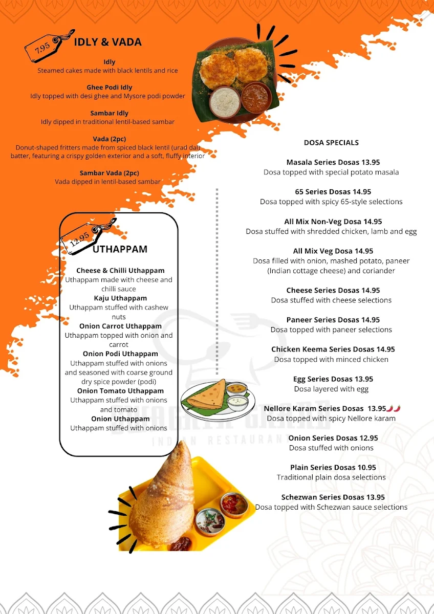 Menu, Swagath Grand Epping