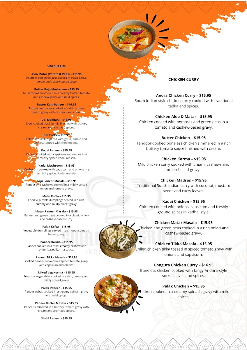 Menu, Swagath Grand Epping