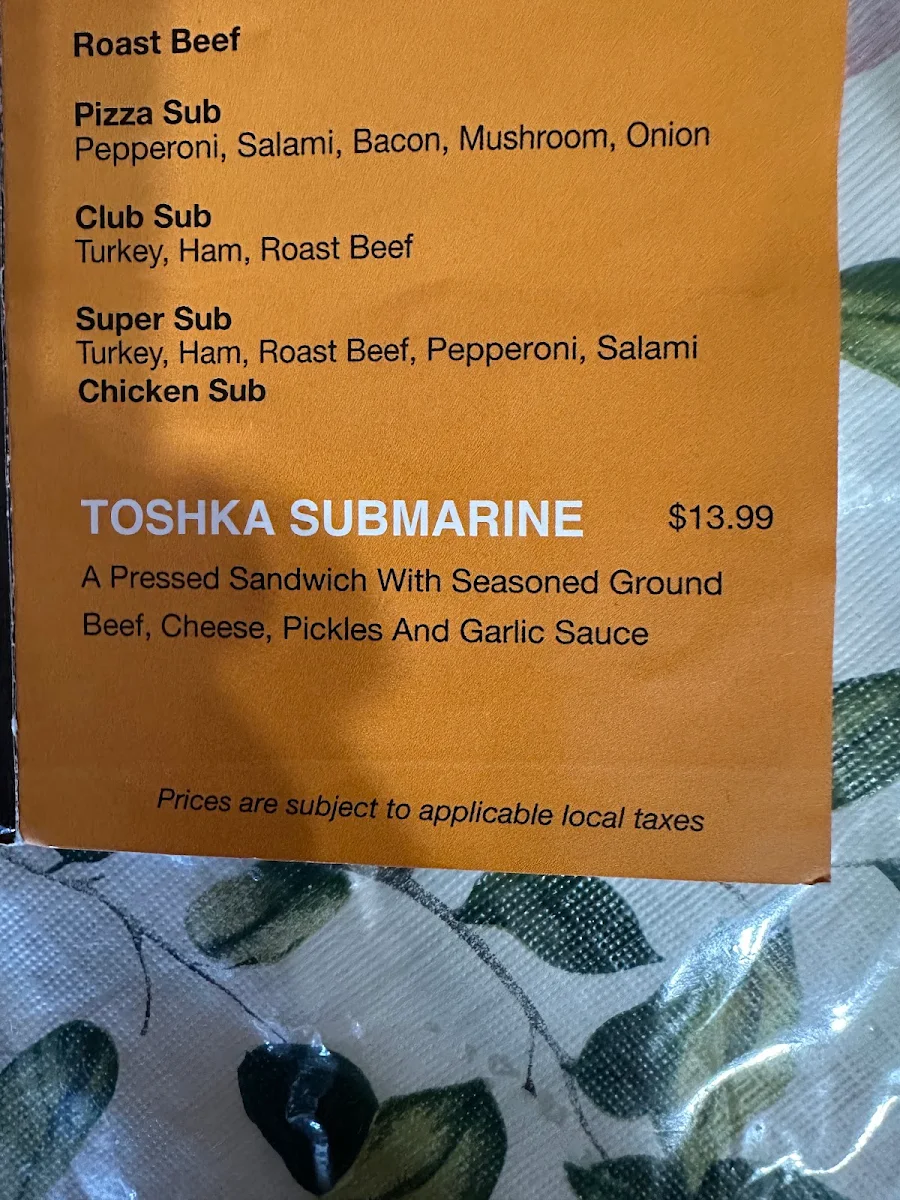 Menu, Koffee House & Bakery