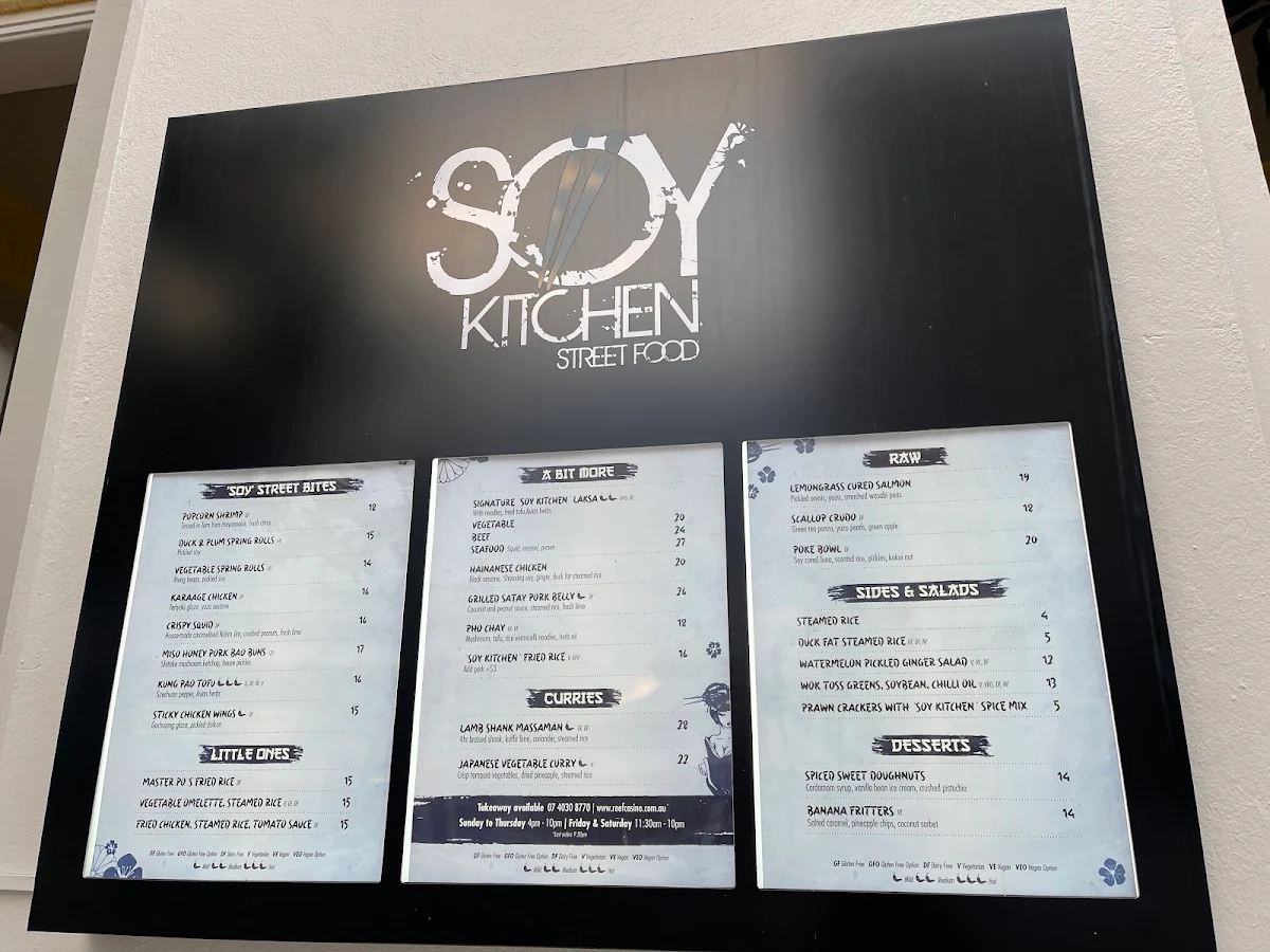 Menu, Soy Kitchen Street Food