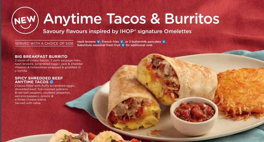 Menu, IHOP