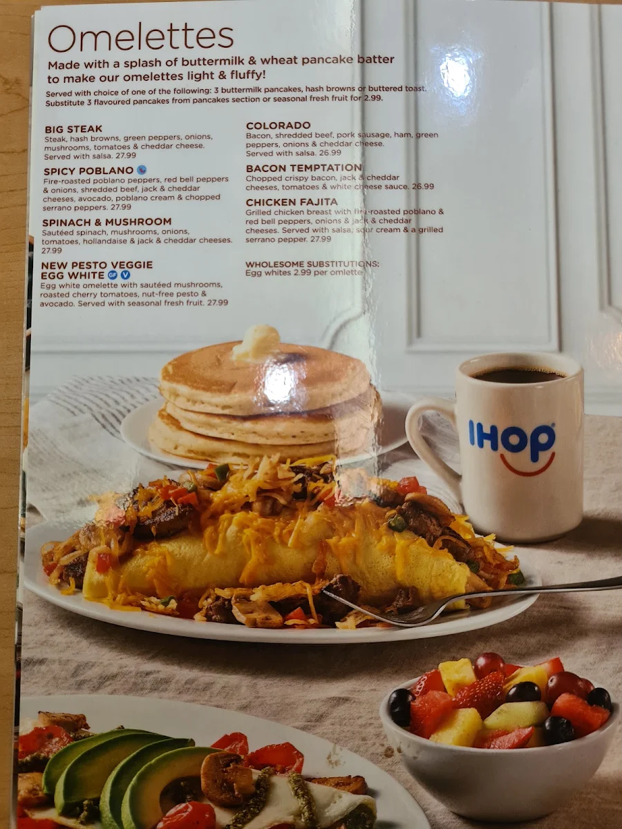 Menu, IHOP