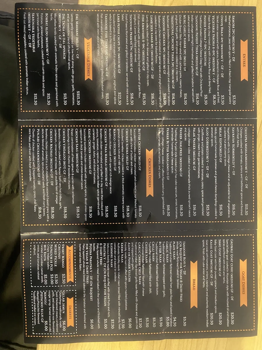 Menu, The Indian Hut -Indian and Nepalese Restaurant