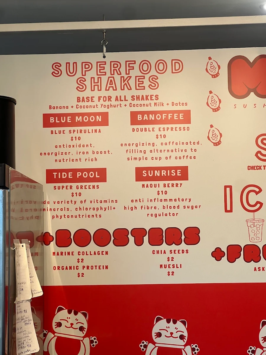 Menu, Mint Sushi