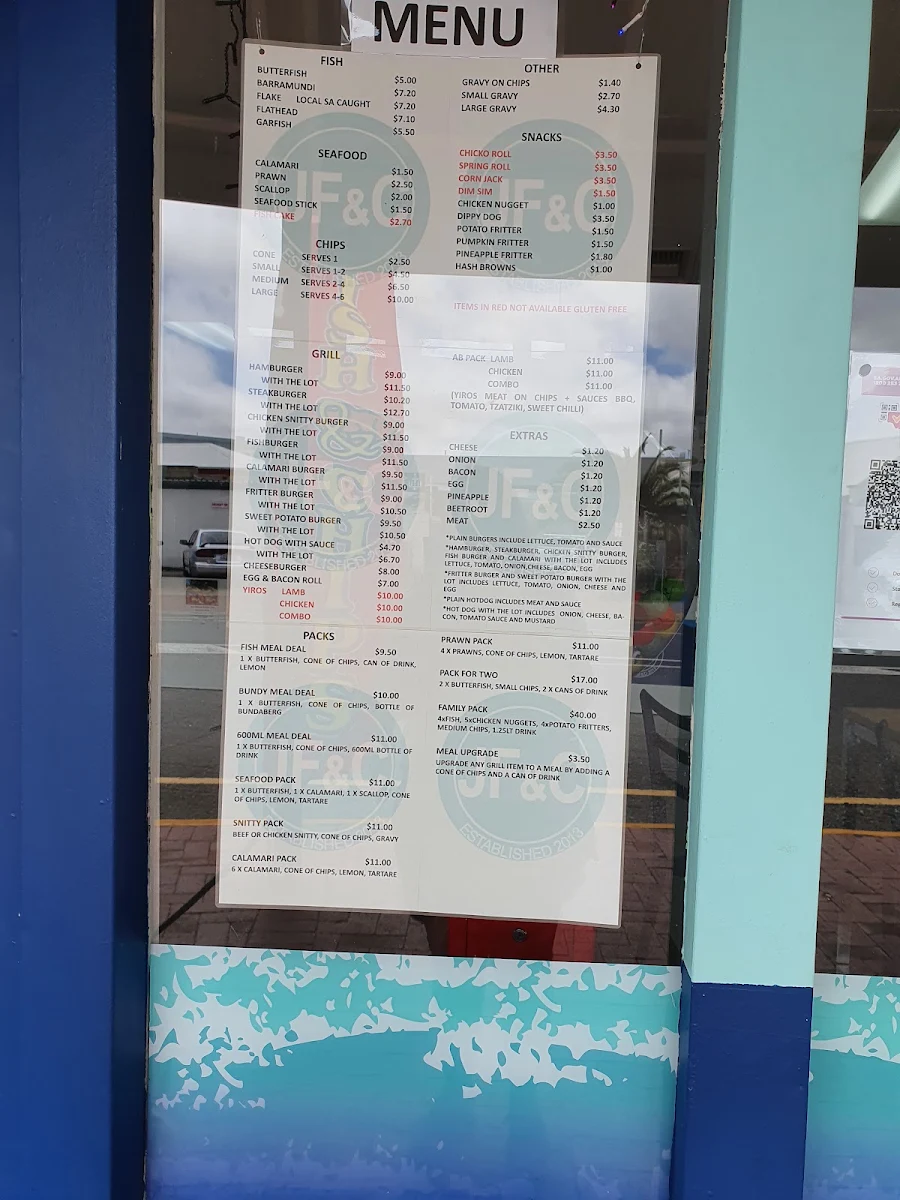 Menu, J F & C