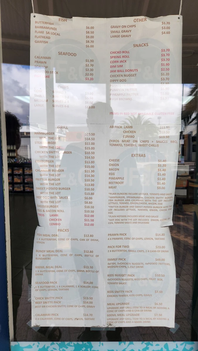 Menu, J F & C