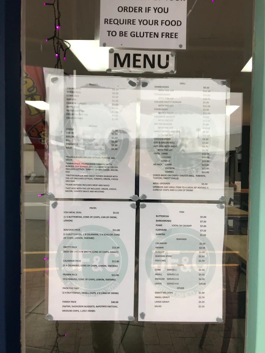 Menu, J F & C