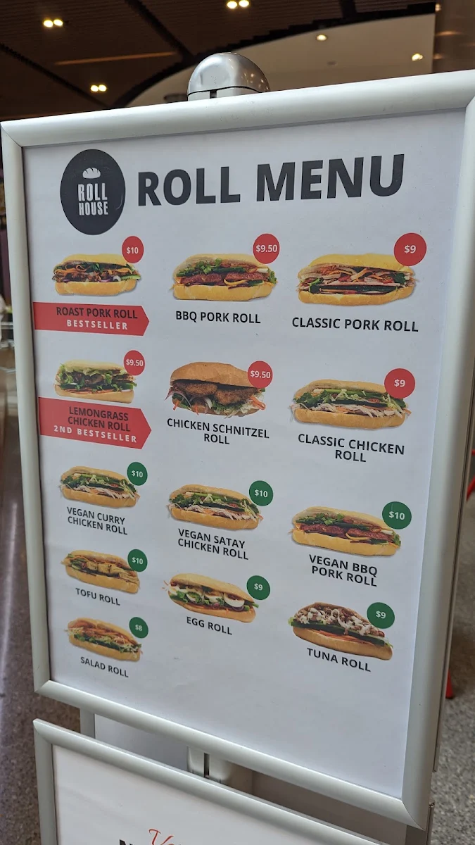 Menu, Roll House Wentworth Point