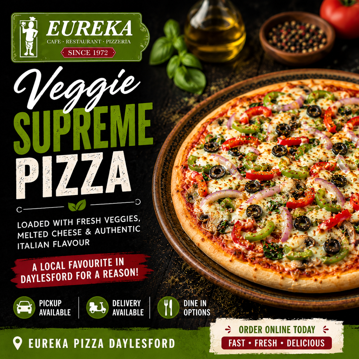 Menu, Eureka Pizza Daylesford